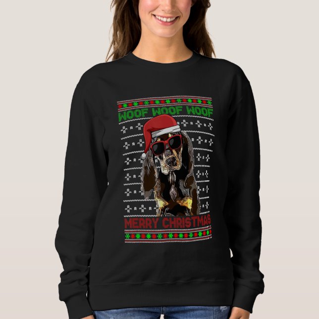 Moletom Cachorro Negro e Cachorro de Ferro Feliz Natal (Frente)