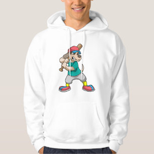 Moletom Cachorro no Baseball com bastão de beisebol