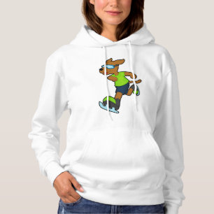 Moletom Cachorro no gelo patinando com óculos