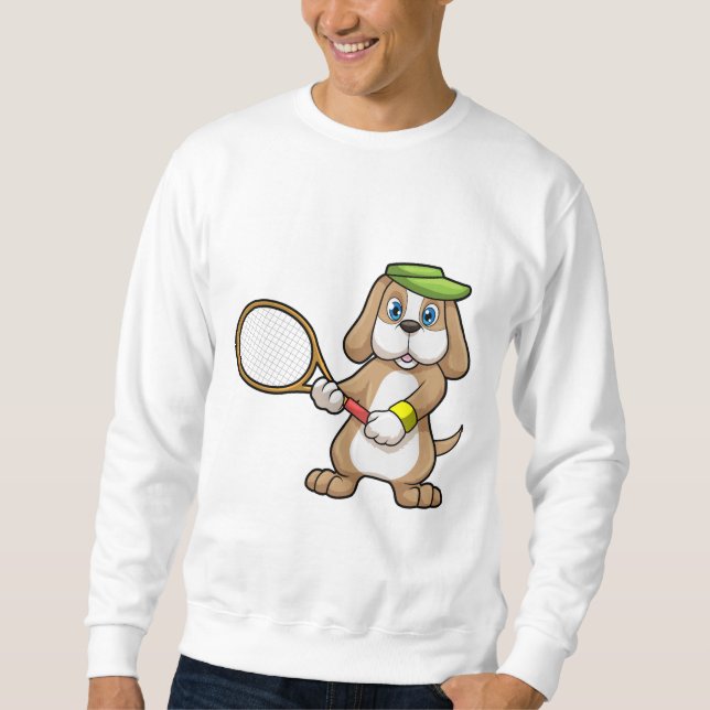 Moletom Cachorro no Tênis com Raquete de Tênis e Boné (Frente)