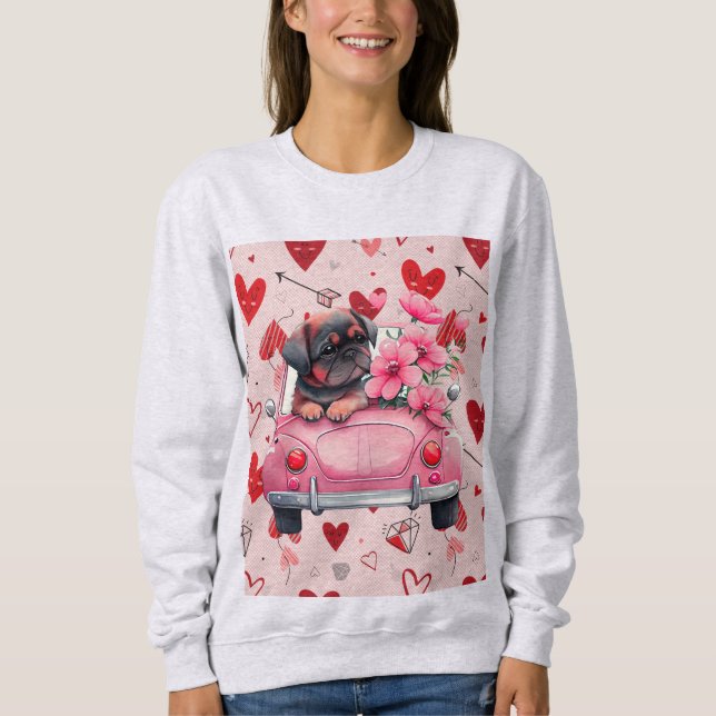 Moletom Cachorro num carro com coração (Frente)