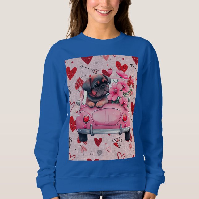 Moletom Cachorro num carro com coração (Frente)