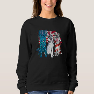 Moletom Cachorro Pastor Alemão Bandeira Americana 4 de Jul