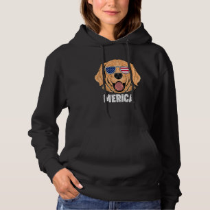 Moletom Cachorro Patriótico Golden Retriever Óculos de Sol