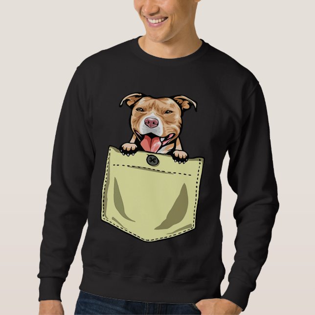 Moletom Cachorro Pit Bull no Bolso Cachorrinho Pitbull (Frente)