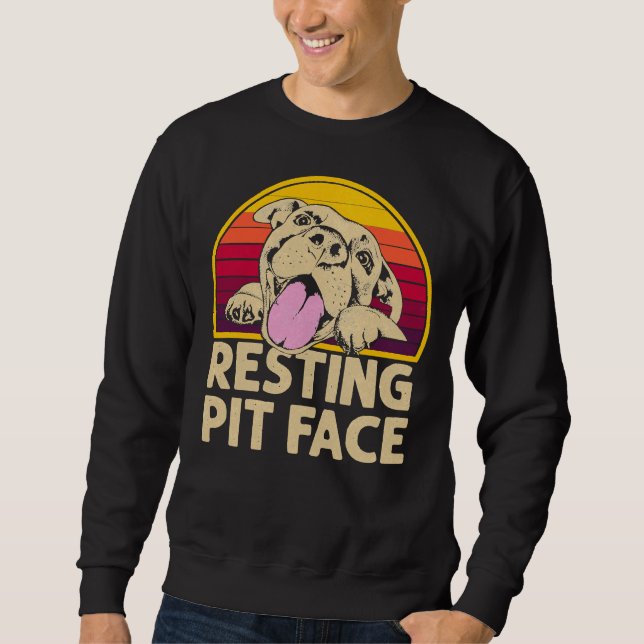 Moletom Cachorro Pitbull Amarra Engraçado Para Pitbull Lov (Frente)