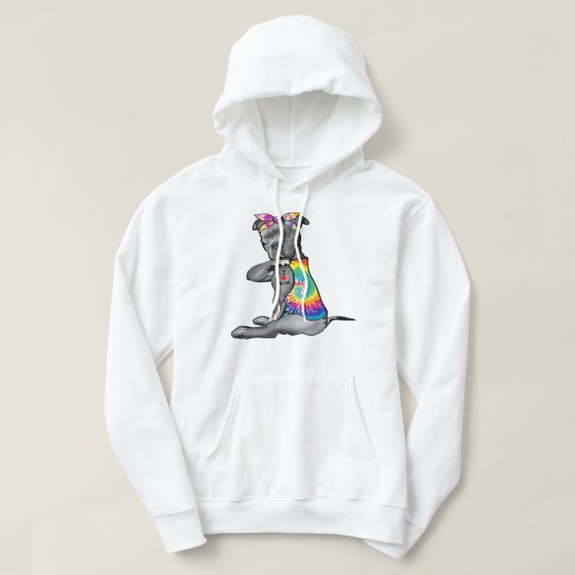 Moletom Cachorro Pitbull Eu Amo Mamãe Tatto Pitbull Tie Dy (Frente do Design)