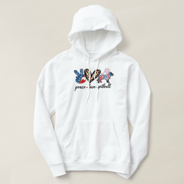 Moletom Cachorro Pitbull Paz Amor Cachorro Pitbull Tie Dye (Frente do Design)