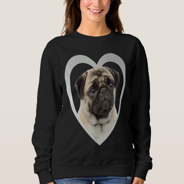 Moletom Cachorro Pug Coração   Mops  Pug  1 (Frente)