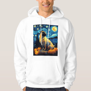 Moletom Cachorro Pug de Van Gogh noite estrelada halloween