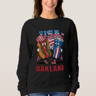 Moletom Cachorro Quente Patriótico e Soda EUA Oakland