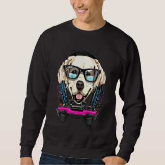Moletom Cachorro Retriever Dourado Jogador de Video Game C