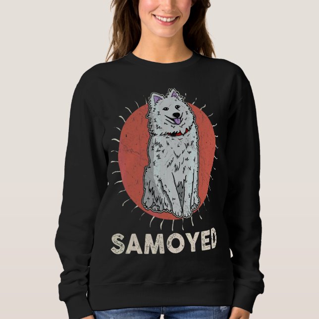 Moletom Cachorro Samoyed Caminhando Mãe Cachorro Cachorro  (Frente)