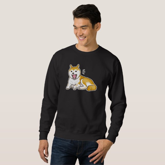 Moletom Cachorro Shiba Inu Pixelart (Frente Completa)