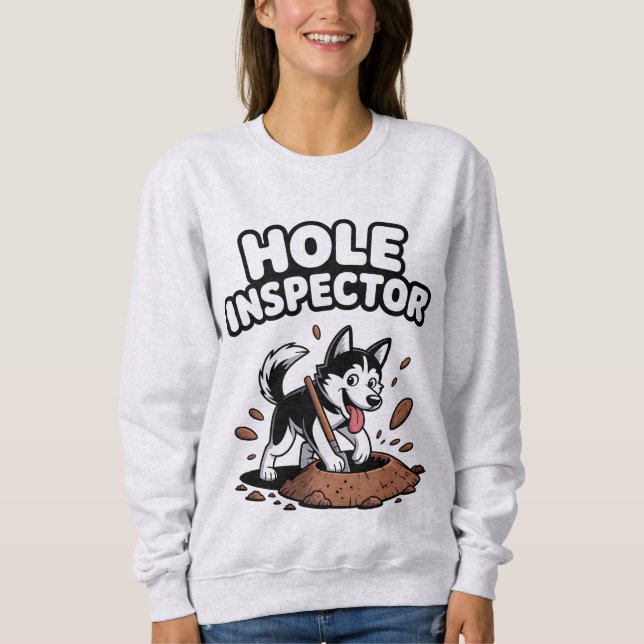 Moletom Cachorro Siberiano "Hole Inspetor", Engraçado (Frente)