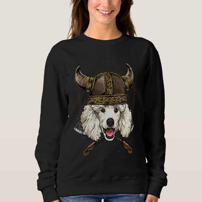 Moletom Cachorro Valhalla Pagão Nórdico Renascença Poodle  (Frente)