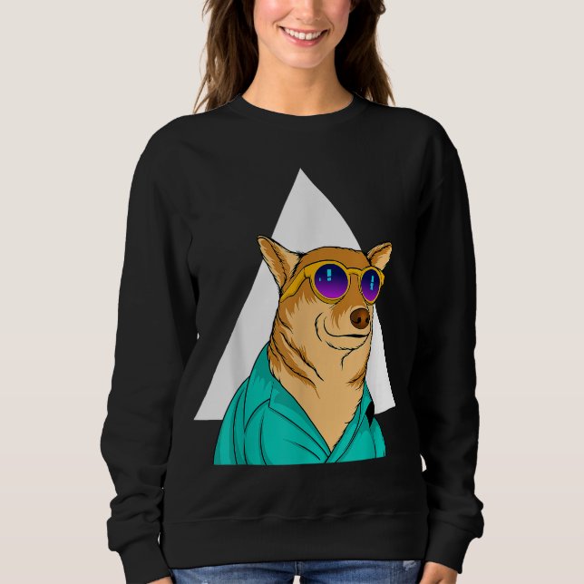Moletom Cachorro Vestindo óculos escuros Engraçado Pet Bon (Frente)