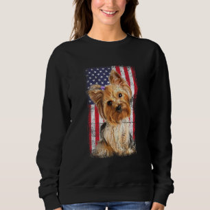 Moletom Cachorro Yorkshire Terrier Bandeira Americana Vint