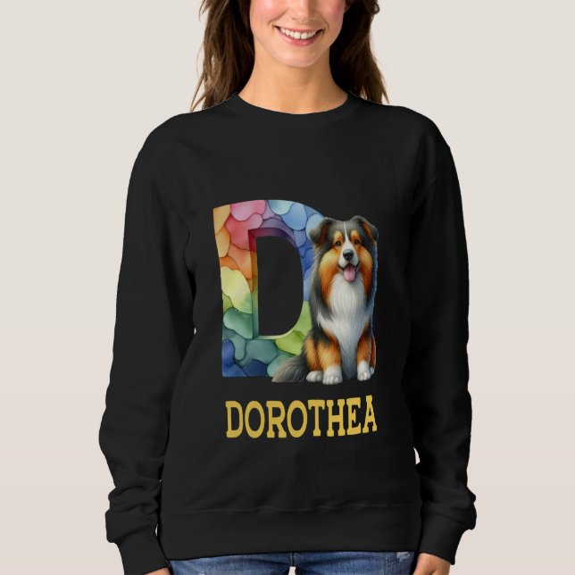 Moletom Cachorros - Letra Dorothea - Nome Rainbow Dog (Frente)