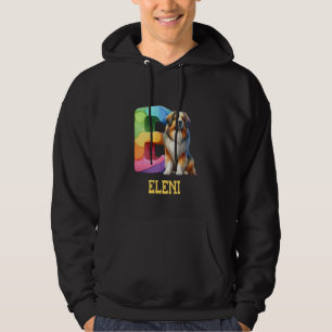 Moletom Cachorros - Letra Eleni Nome Rainbow Dog