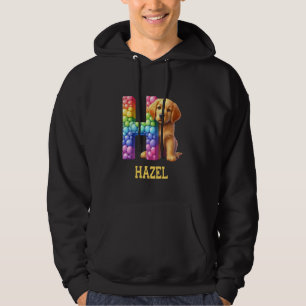 Moletom Cachorros - Letra Hazel Name Rainbow Dog