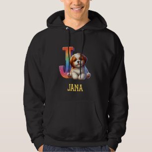 Moletom Cachorros - Letra Jana Nome Cachorro Arco-Íris