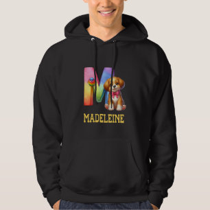 Moletom Cachorros - Letra Madeleine Name Rainbow Dog