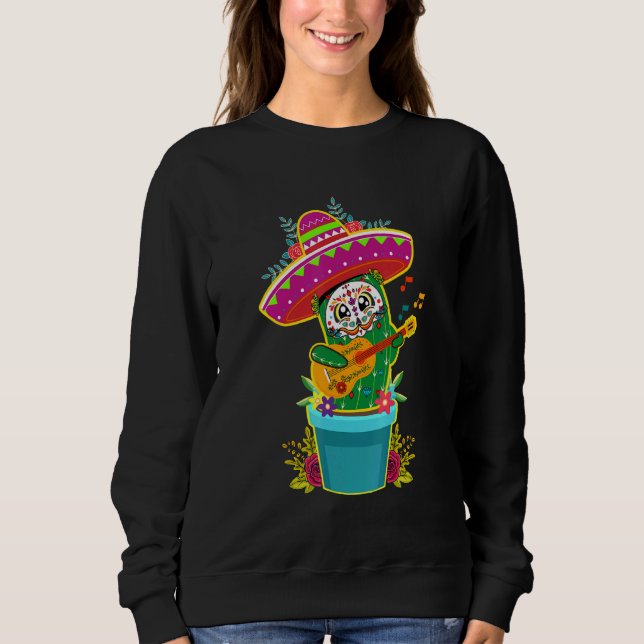 Moletom Cactus Dia De Los Muertos Calaveras De Cactus Suga (Frente)