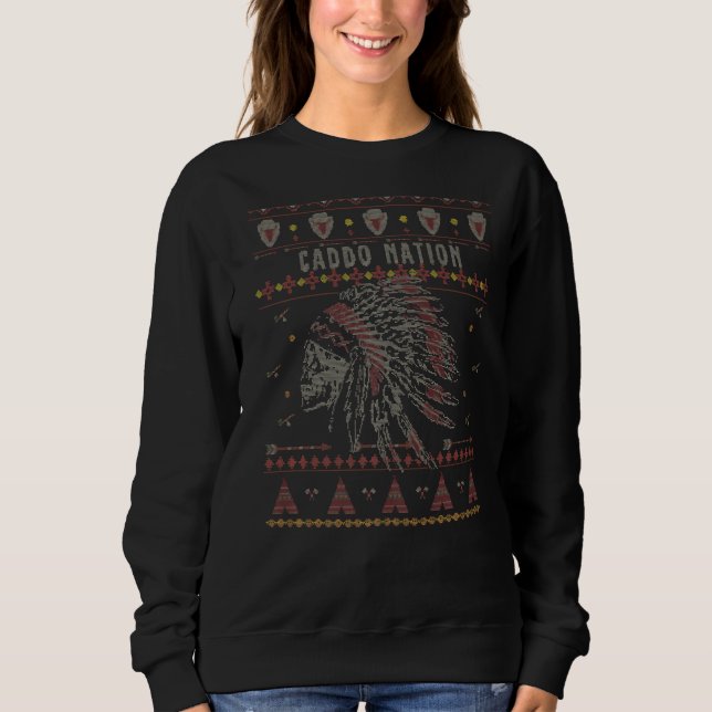 Moletom Caddo Nation American Indian Tribe Ugly Christmas (Frente)