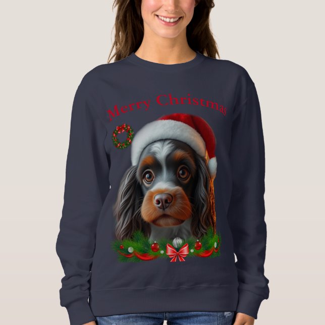 Moletom Cães bonitos T-shirts de Natal (Frente)