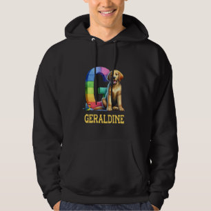 Moletom Cães Cachorros - Letra Geraldine Name Rainbow Dog