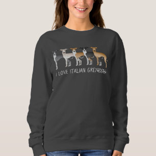 Moletom Cães de desenho animado Italian Greyhound com text