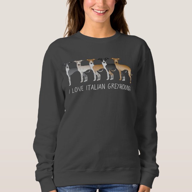 Moletom Cães de desenho animado Italian Greyhound com text (Frente)
