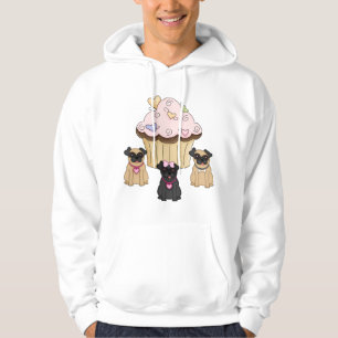 Moletom Cães doces de um Pug do cupcake