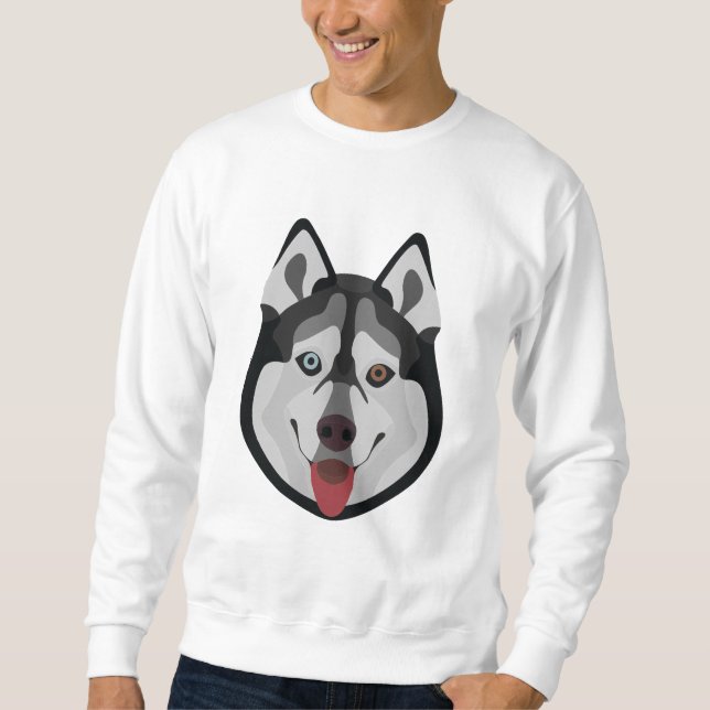 Moletom Cães ilustrados enfrentam o Husky siberiano (Frente)