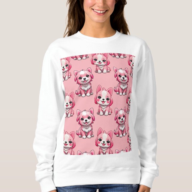Moletom Cães Rosa Fofos (Frente)
