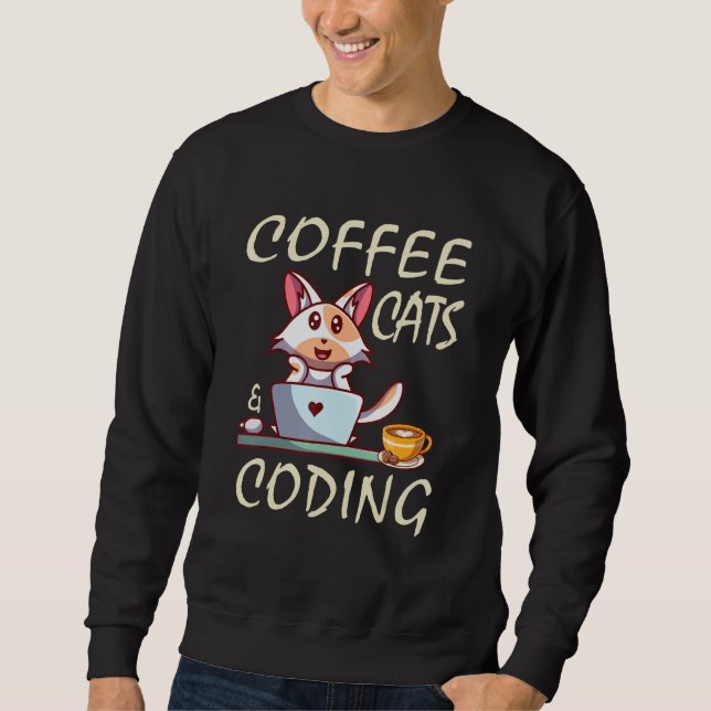 Moletom Café Cats e Codificador Programador (Frente)