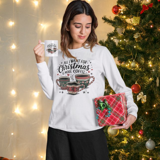 Moletom Café de Natal (Coffee Lover Christmas Crewneck Sweatshirt)