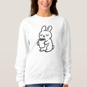 Moletom Café Desenho do Coelho Aconchegante