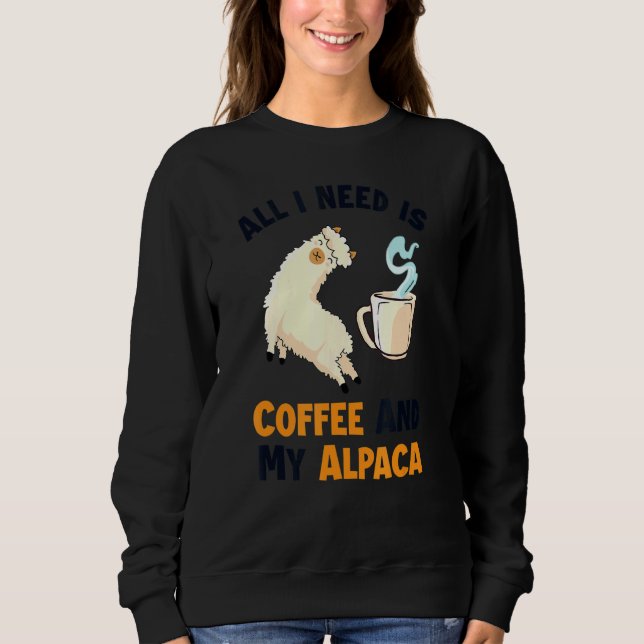 Moletom Café E Minha Alpaca Vicuna Guanaco Llama Breeder (Frente)