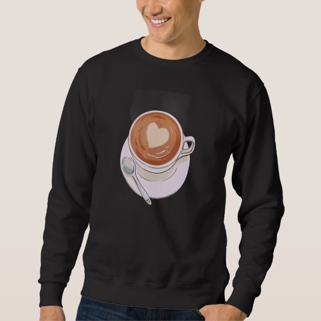 Moletom Café Espuma de Coração e Baristas (Frente)