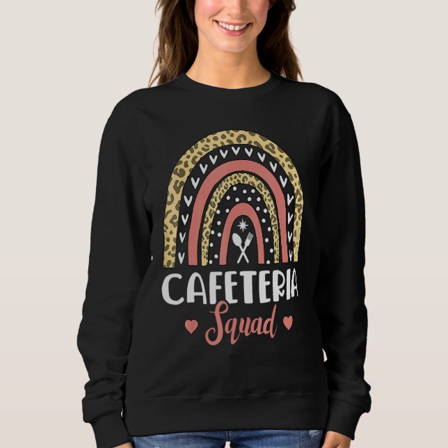Moletom Café Esquadrão Boho Arco-Íris Leopard Almoço Lady  (Frente)