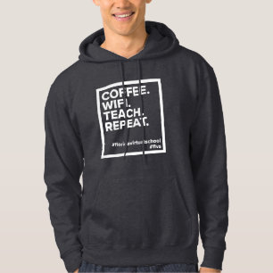 Moletom Café FLVS. WiFi. Ensino. Repetir. Hoodie Cinza Es