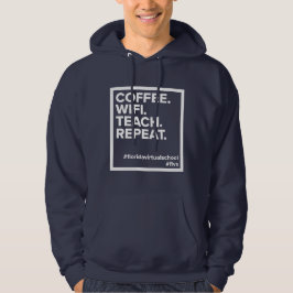 Moletom Café FLVS. WiFi. Ensino. Repetir. Marinho Hoodie