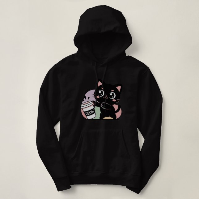 Moletom Café Gato Preto ( Descafeinado ) (Frente do Design)