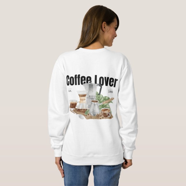 Moletom Café Lover Estético Mínima Trendy Mulheres (Parte Traseira Completa)