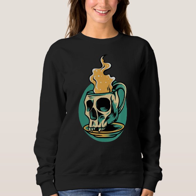 Moletom Café Quente - Bebendo Skeletrizado Café (Frente)