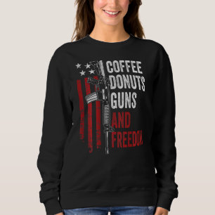 Moletom Café Rosquinha Guns Freedom Gun Ar15 Usa On Back