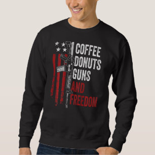 Moletom Café Rosquinha Guns Freedom Gun Ar15 Usa On Back