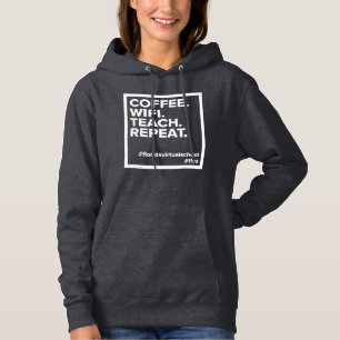 Moletom Café. WiFi. Ensino. Repito, preto feminino